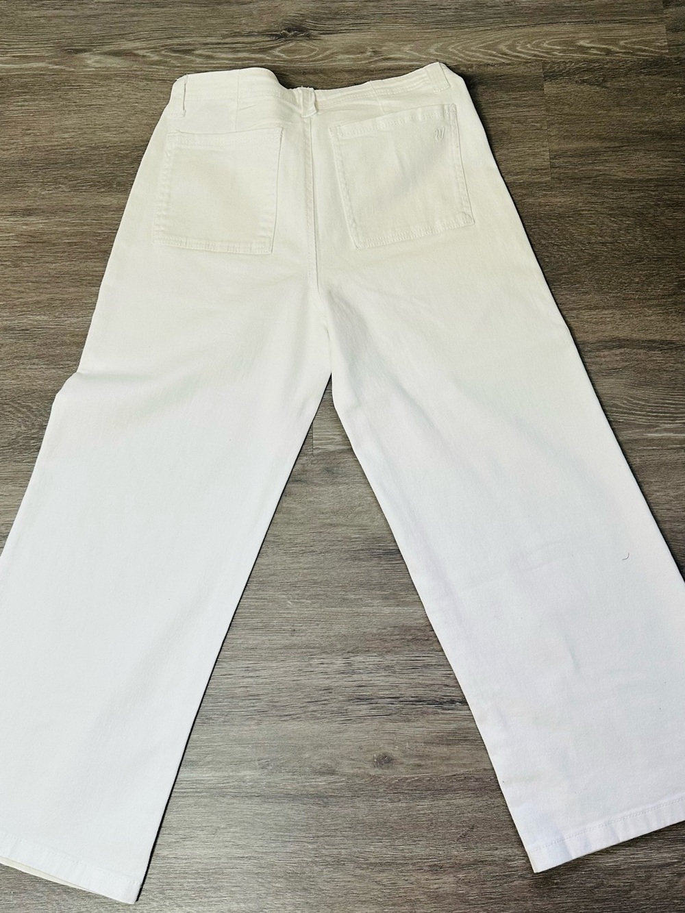 Wallflower White Wide-Leg Cotton Chinos